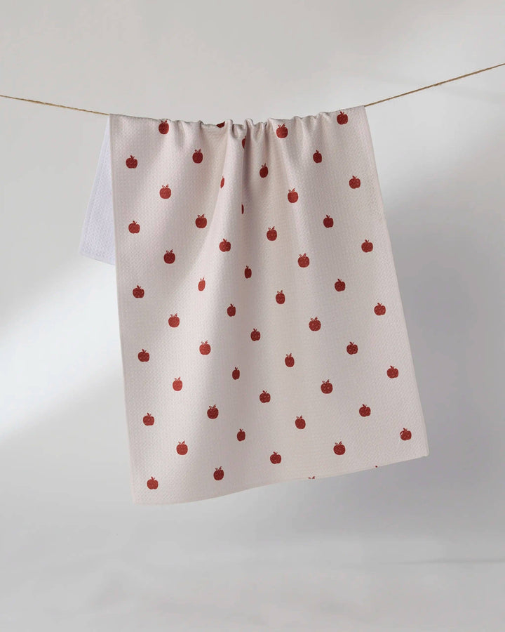 Dotty Apple Tea Towel: Clay Red