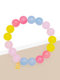 Multicolor Glass Bead Bracelet: PNK/MLT