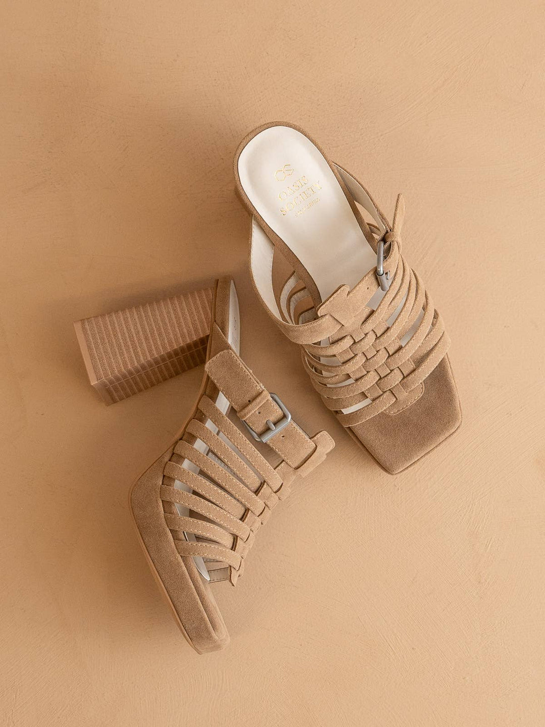 The Rome Basket Weave Heel - Khaki