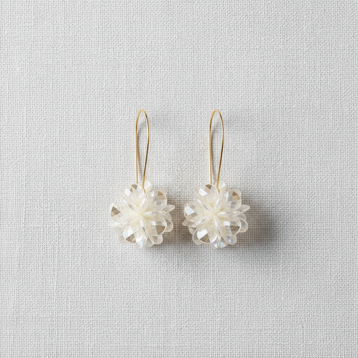 Exaggerated Long Flower Ball Earrings