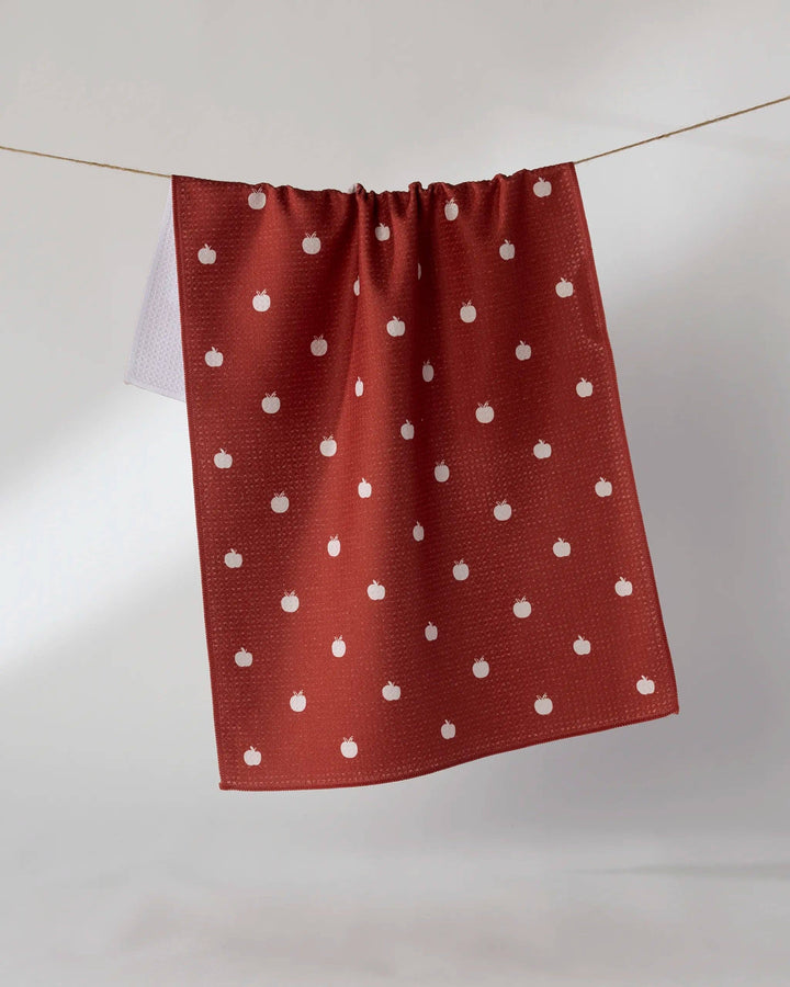 Dotty Apple Tea Towel: Clay Red