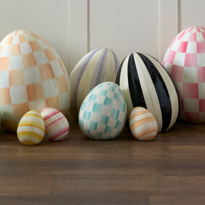 MacKenzie Childs: Aqua Check Small Egg