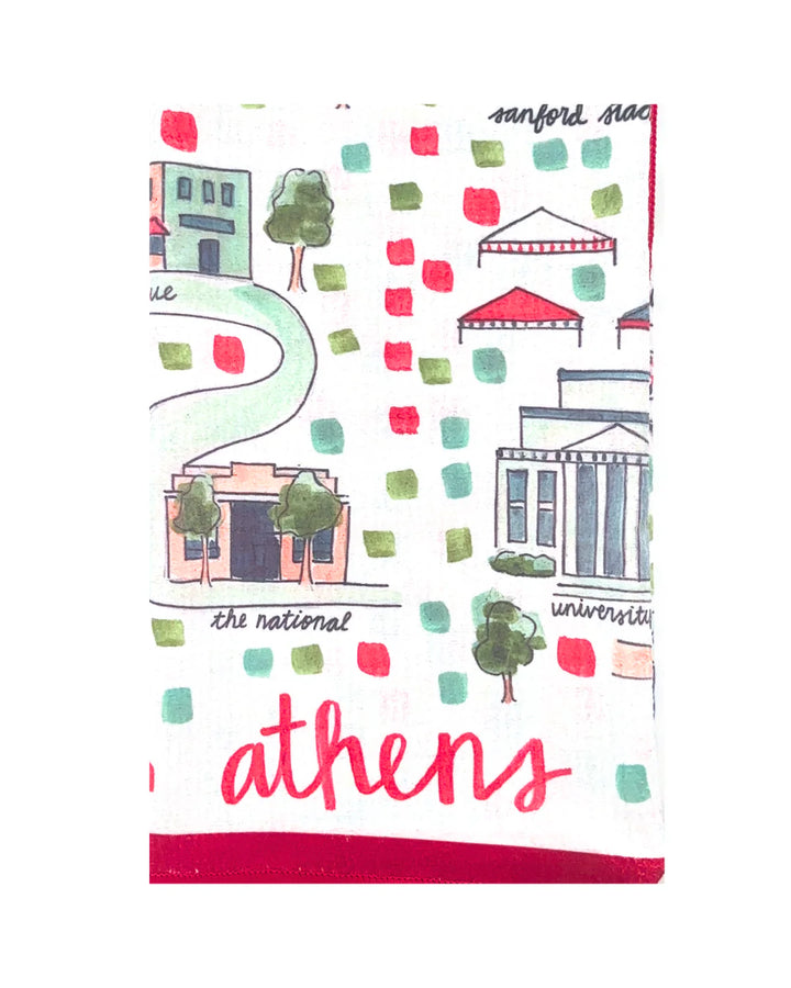 Athens, Georgia Cocktails Double-Sided Tea Towel