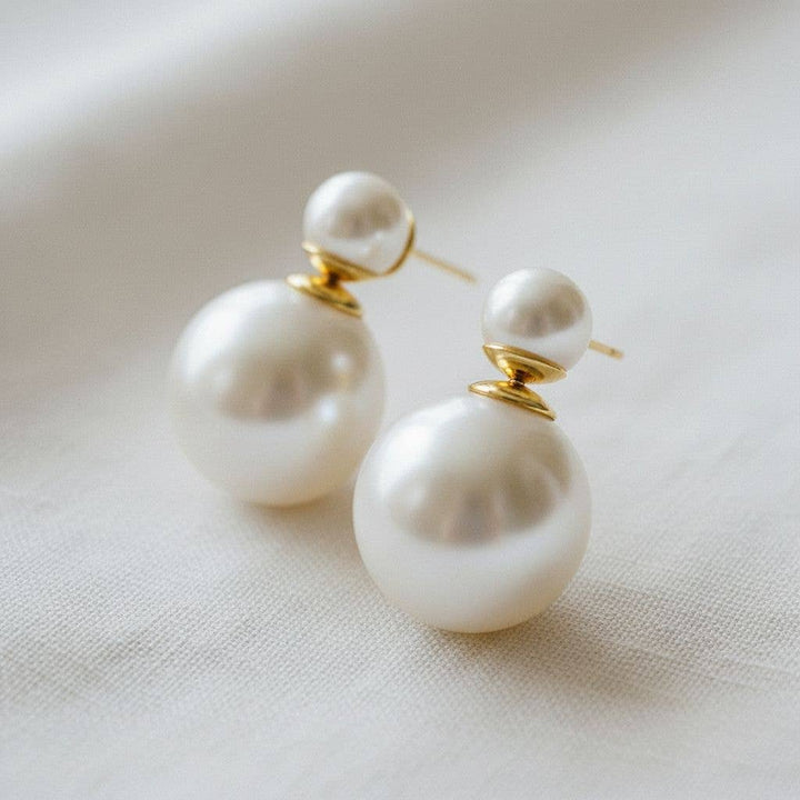 Vintage Glass Pearl Drop Earrings