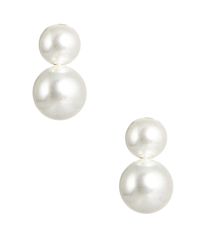 Audrey - Double Pearl earrings - Belle of  the Ball - 18k Gold Plated