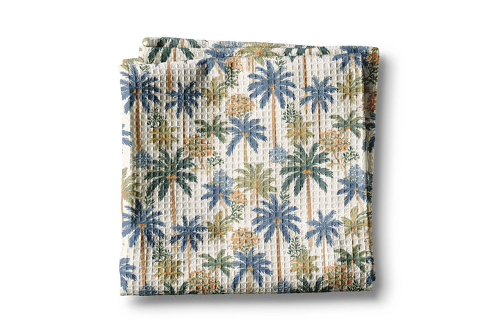 Palm Trees Coastal Beach Seaside Ocean Kitchen Towel Waffle