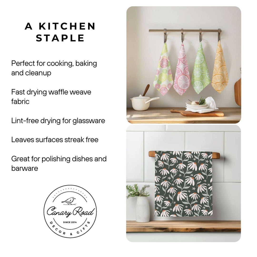 Palm Trees Coastal Beach Seaside Ocean Kitchen Towel Waffle