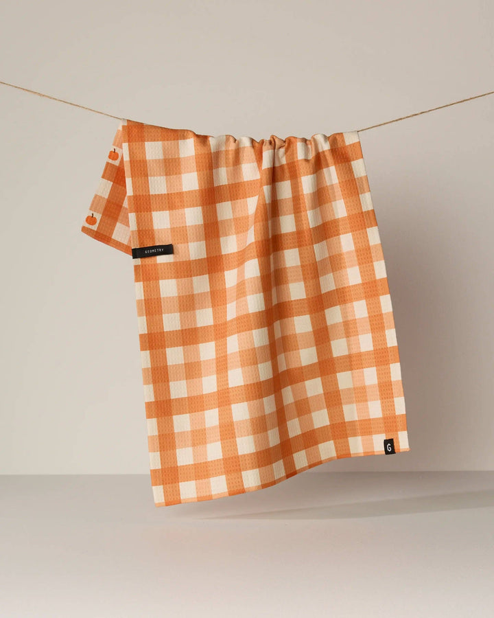 Pumpkin Check Luxe Kitchen Towel - Fall 2026