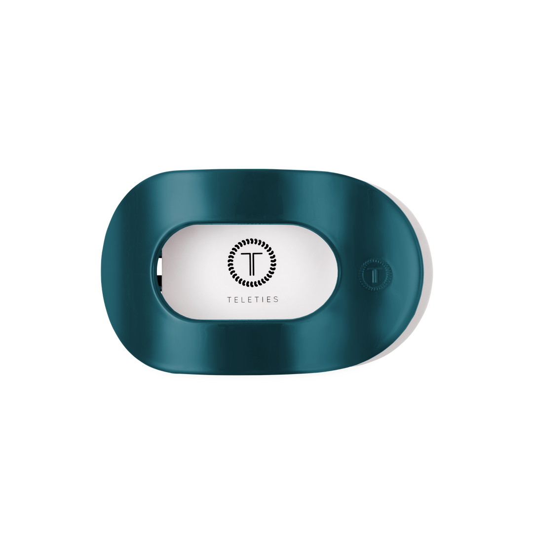 Teal With It Medium Flat Round Hair Clip
