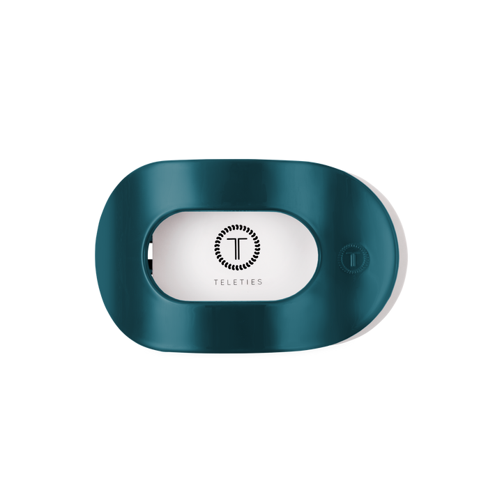 Teal With It Medium Flat Round Hair Clip