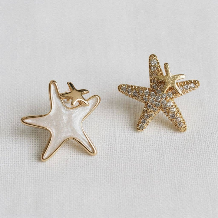 Asymmetrical Star-Shaped Drop Earrings