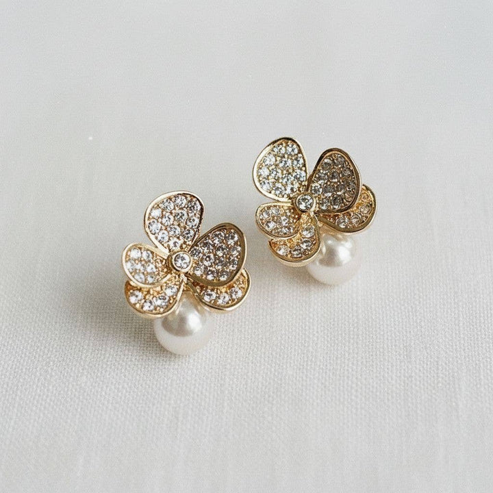 Floral-Inspired Gemstone Drop Earrings