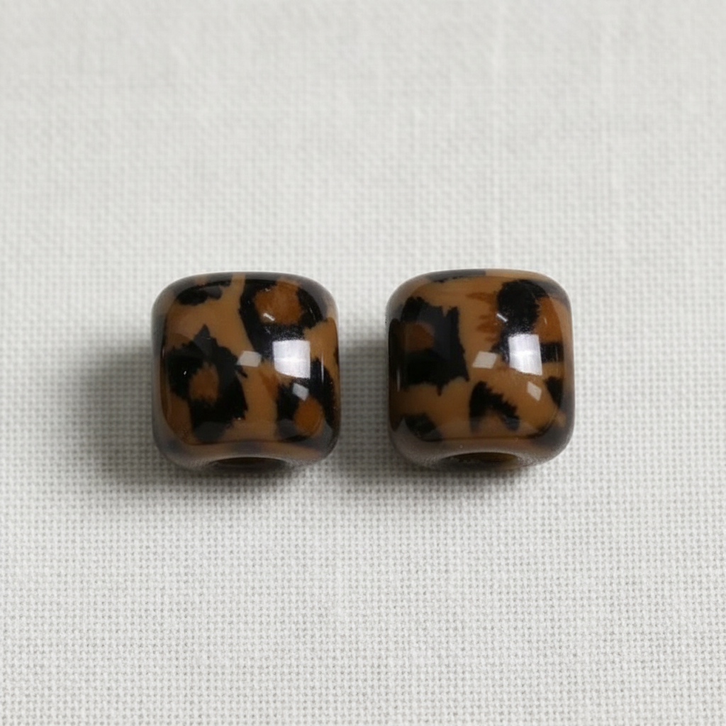 Leopard Print Geometric Earrings