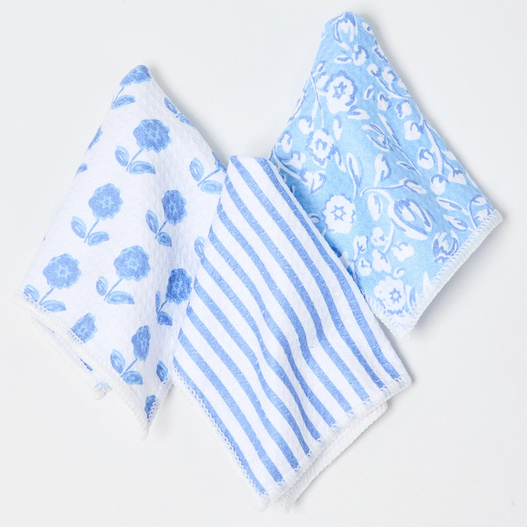 Meadow Line Blue Quick Dry Dish Towel Set