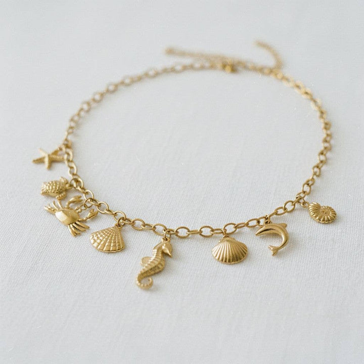Coastal-Inspired Turtle and Shell Pendant Necklace