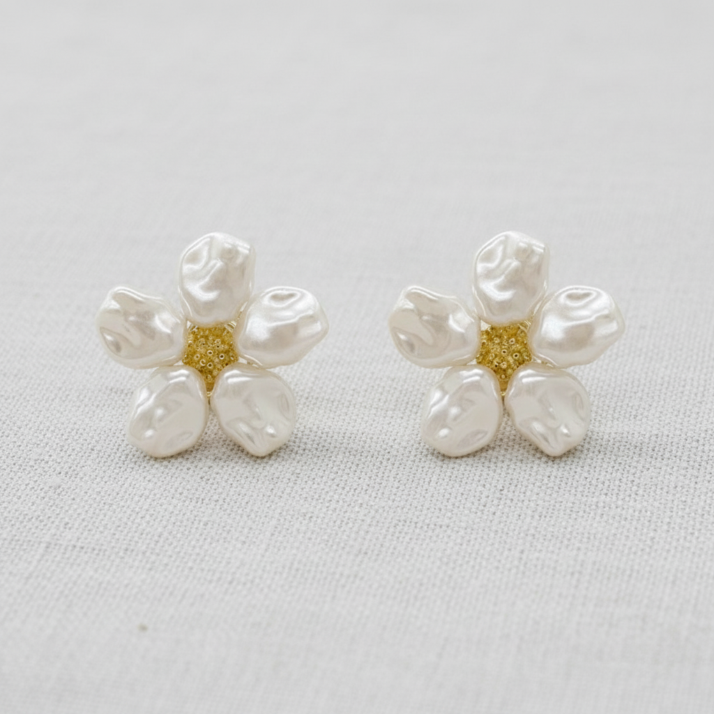 Baroque Pearl Flower Earrings