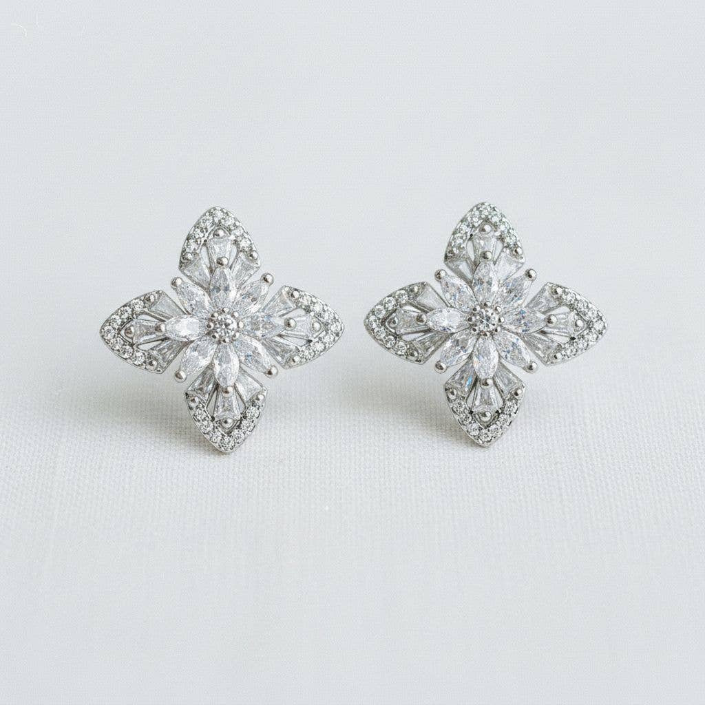 Clover-Inspired Gemstone Drop Earrings