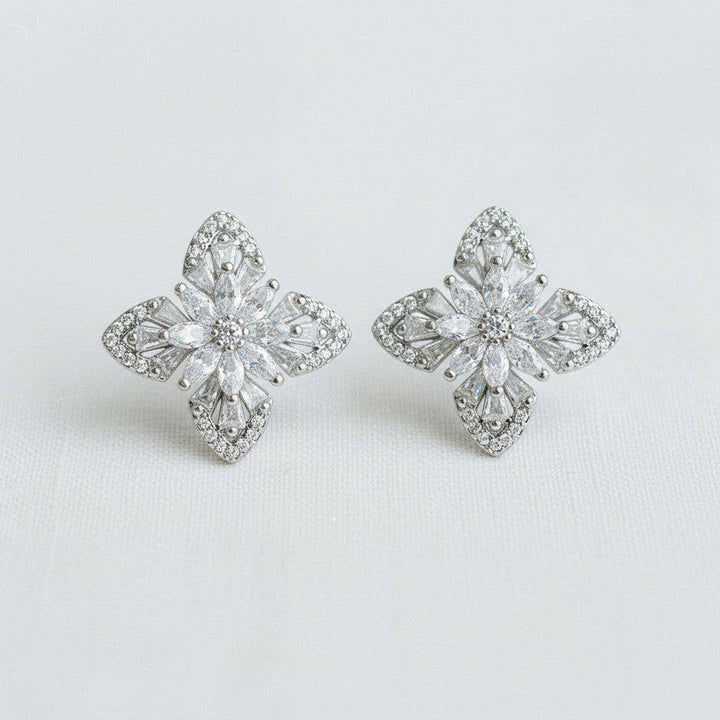 Clover-Inspired Gemstone Drop Earrings