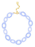 Multicolor Glass Bead and Resin Link Collar Necklace: MLT