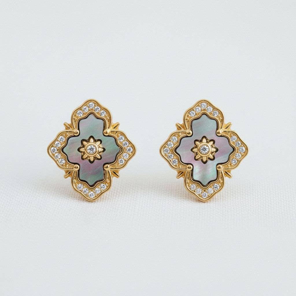 Vintage Inspired Gemstone Drop Earrings - B Social Boutique