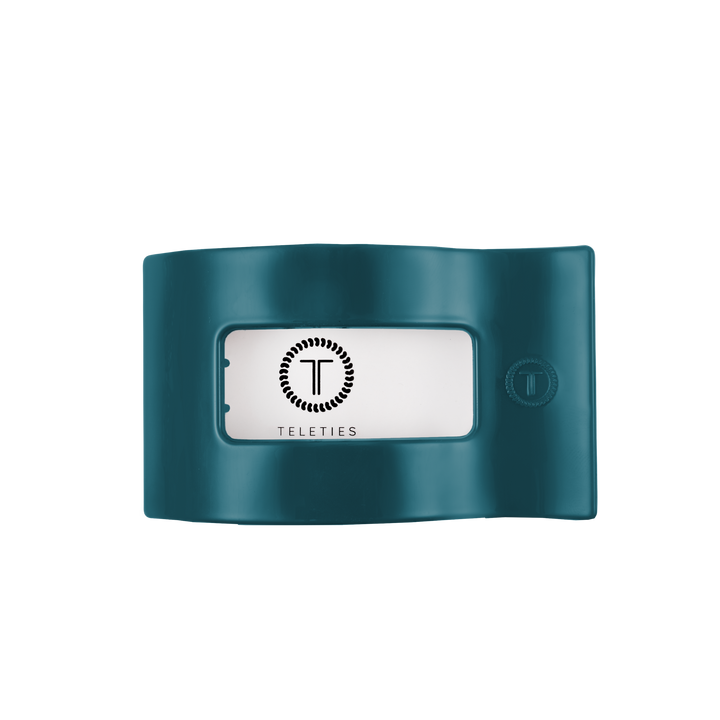 Teal With It Medium Flat Rectangle Hair Clip