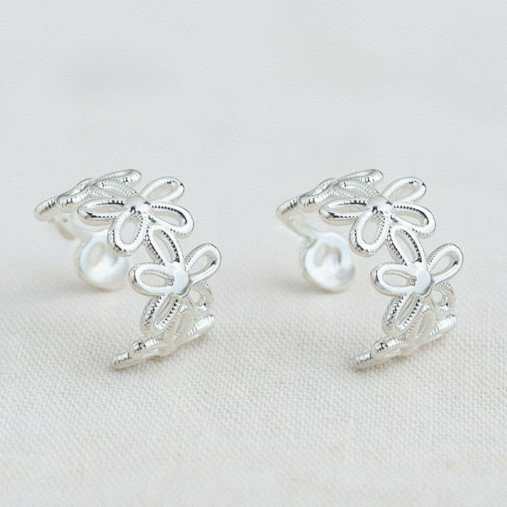 Artisan Floral Lace Drop Earrings