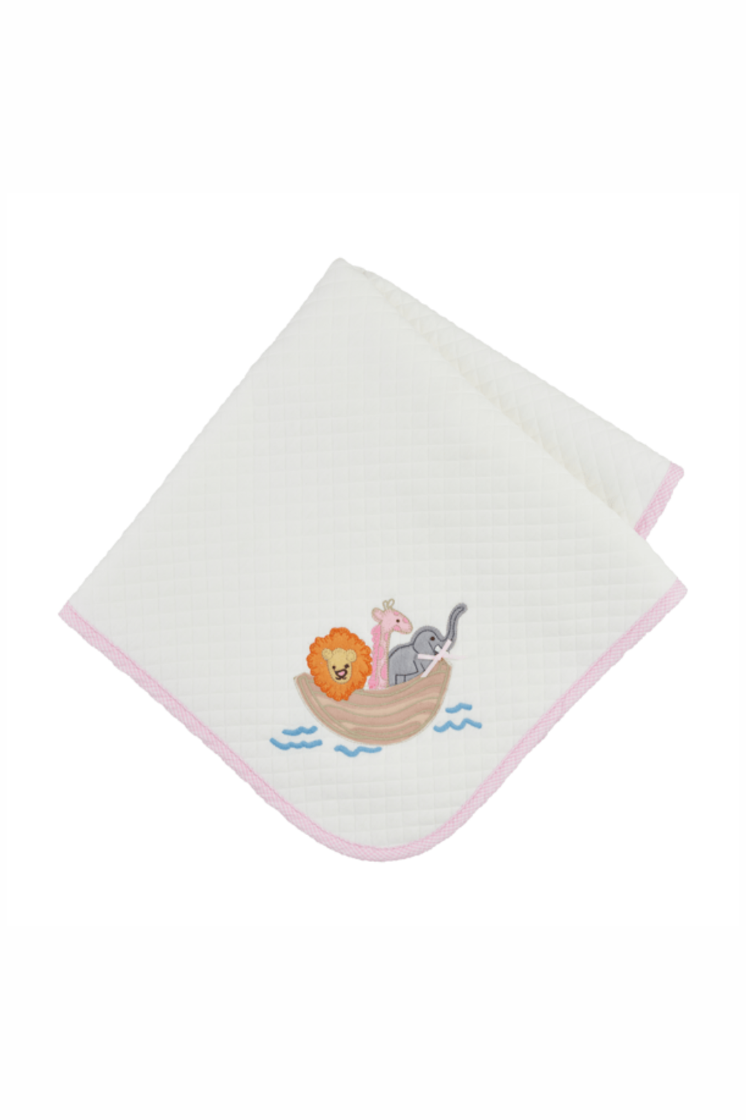 Mud Pie: Pink Noahs Ark Quilted Blanket - B Social Boutique