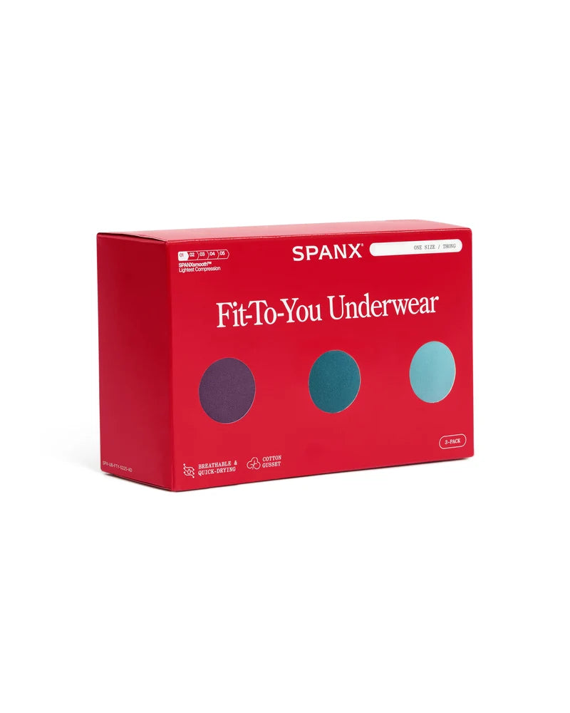 Spanx: SPANXsmooth™ Fit-To-You Thong 3-Pack Box - Blue Pack