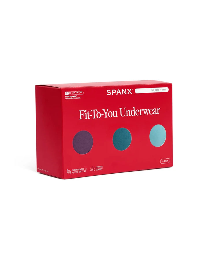 Spanx: SPANXsmooth™ Fit-To-You Thong 3-Pack Box - Blue Pack