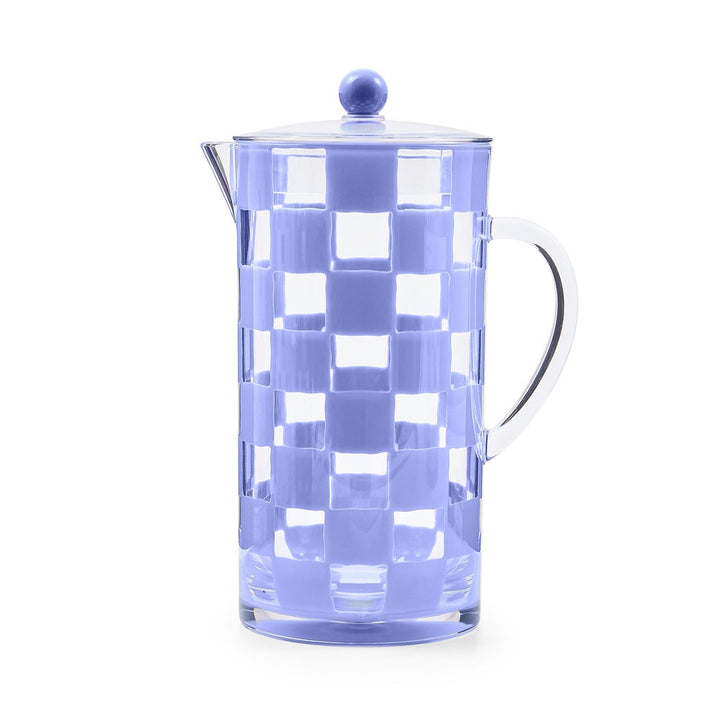 MacKenzie Childs: Blue Check Acrylic Pitcher