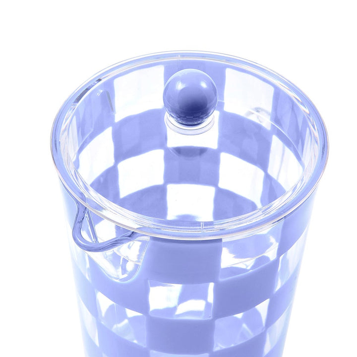 MacKenzie Childs: Blue Check Acrylic Pitcher