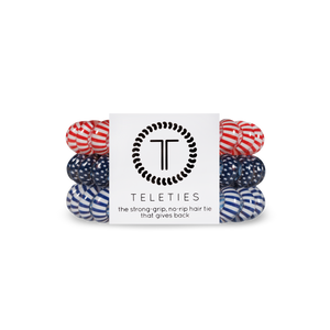 TELETIES: Bold and Blue-tiful - Large Hair Coils, Hair Ties, 3-pack