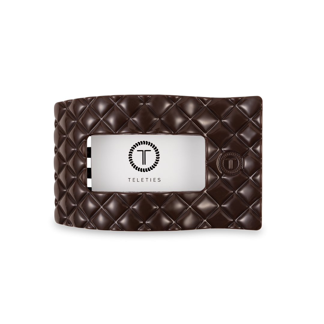 Flat Rectangle Hair Clip | Medium | Truly Taupe Quilted