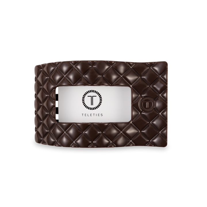 Flat Rectangle Hair Clip | Medium | Truly Taupe Quilted