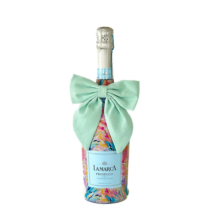 Mint Green Linen Bottle Bow
