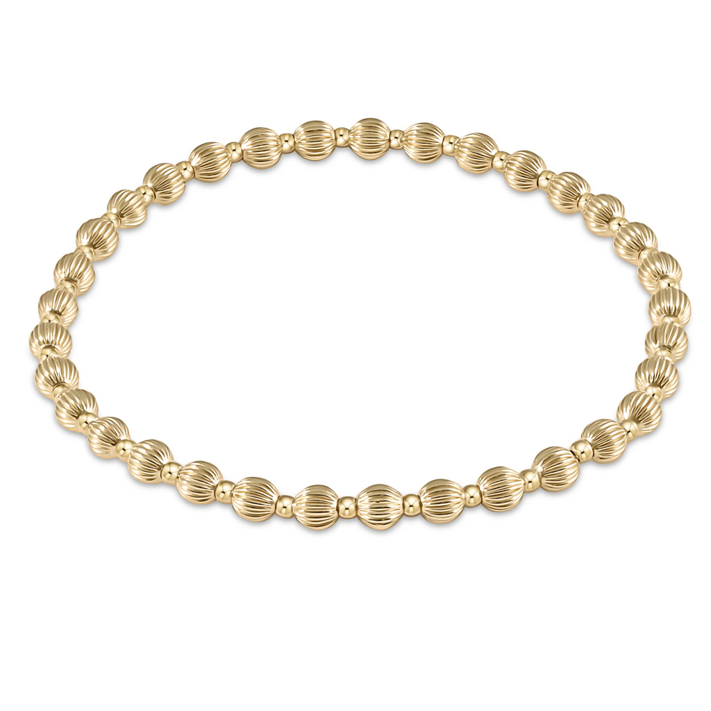enewton: Dignity Grateful Pattern 4mm Beaded Bracelet- Gold