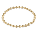 enewton: Dignity Grateful Pattern 4mm Beaded Bracelet- Gold