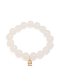 Glass Bead Stretch Bracelet: Light Pink