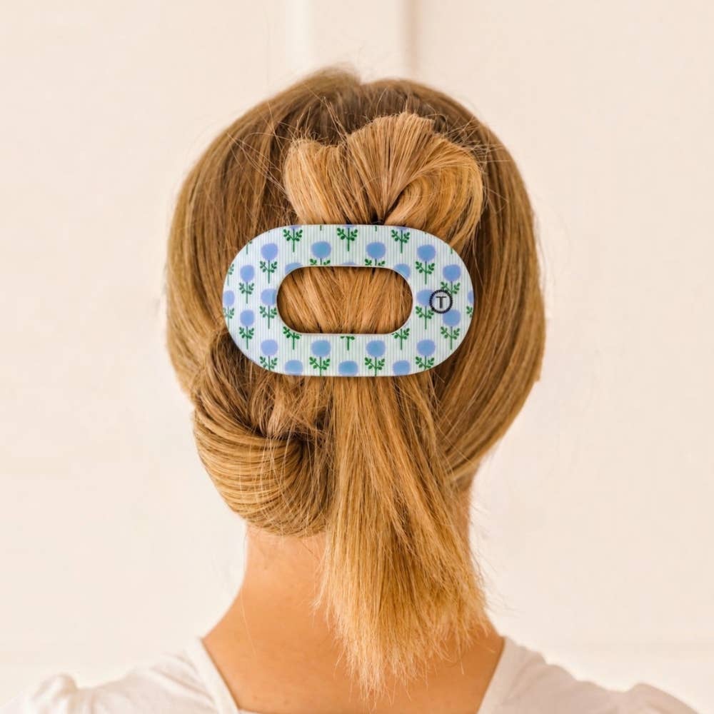 Blue Marigold | Large | Flat Round Hair Clip