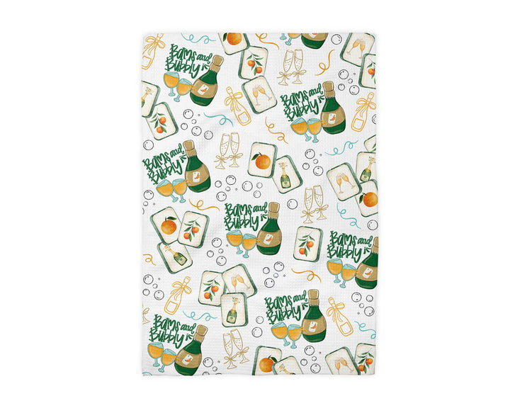 Mahjong Champagne Bam Kitchen Waffle Weave Towel Summer Mahj