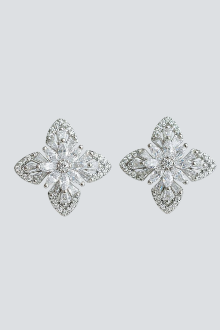 Clover-Inspired Gemstone Drop Earrings