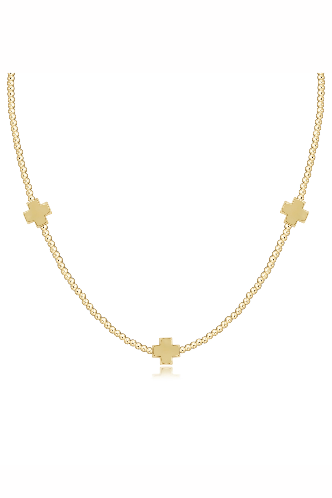 enewtonL choker beaded - signature cross 2mm gold - gold