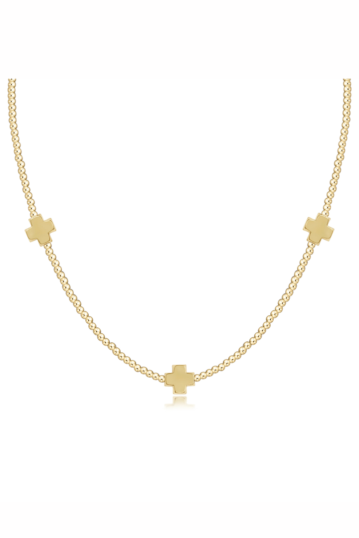 enewtonL choker beaded - signature cross 2mm gold - gold