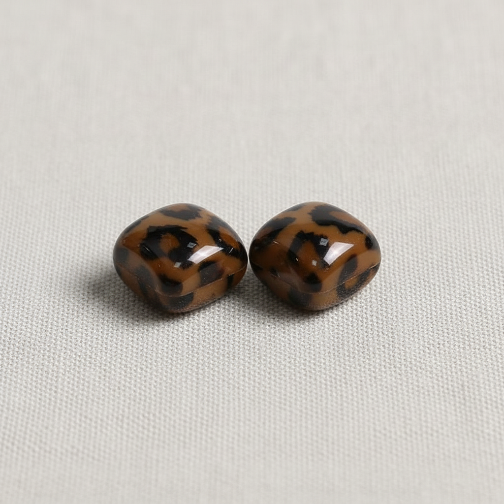 Leopard Print Geometric Earrings