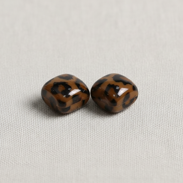 Leopard Print Geometric Earrings