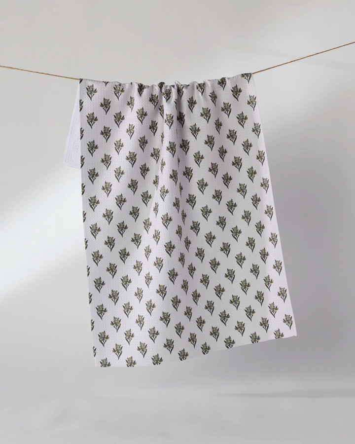 Foraged Tea Towel: White