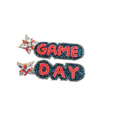 Game Day Beaded Earring Red/Black