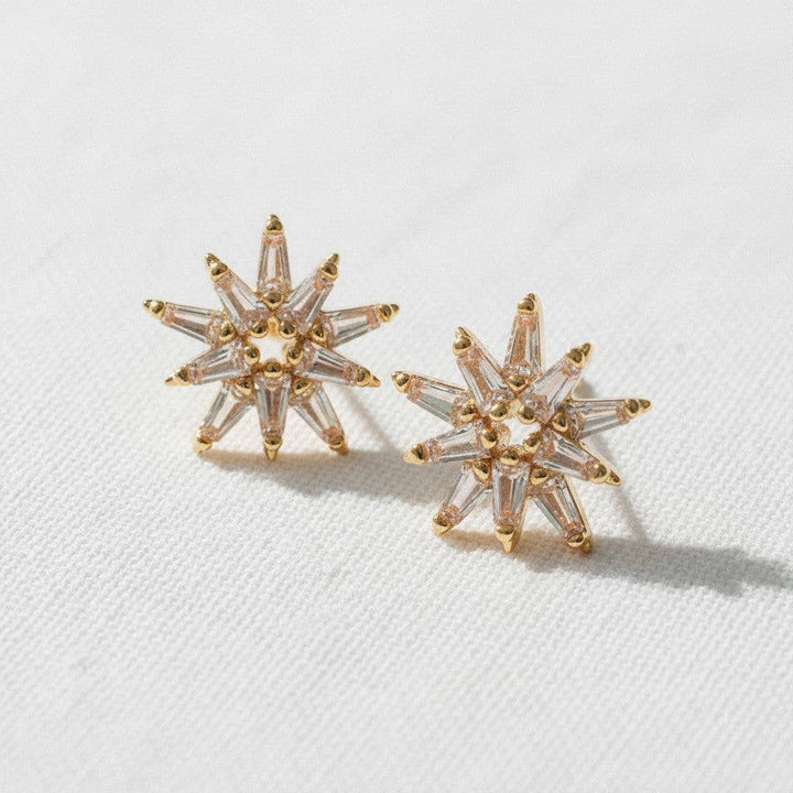 Star-Shaped Drop Earrings with Sparkling Accents - B Social Boutique