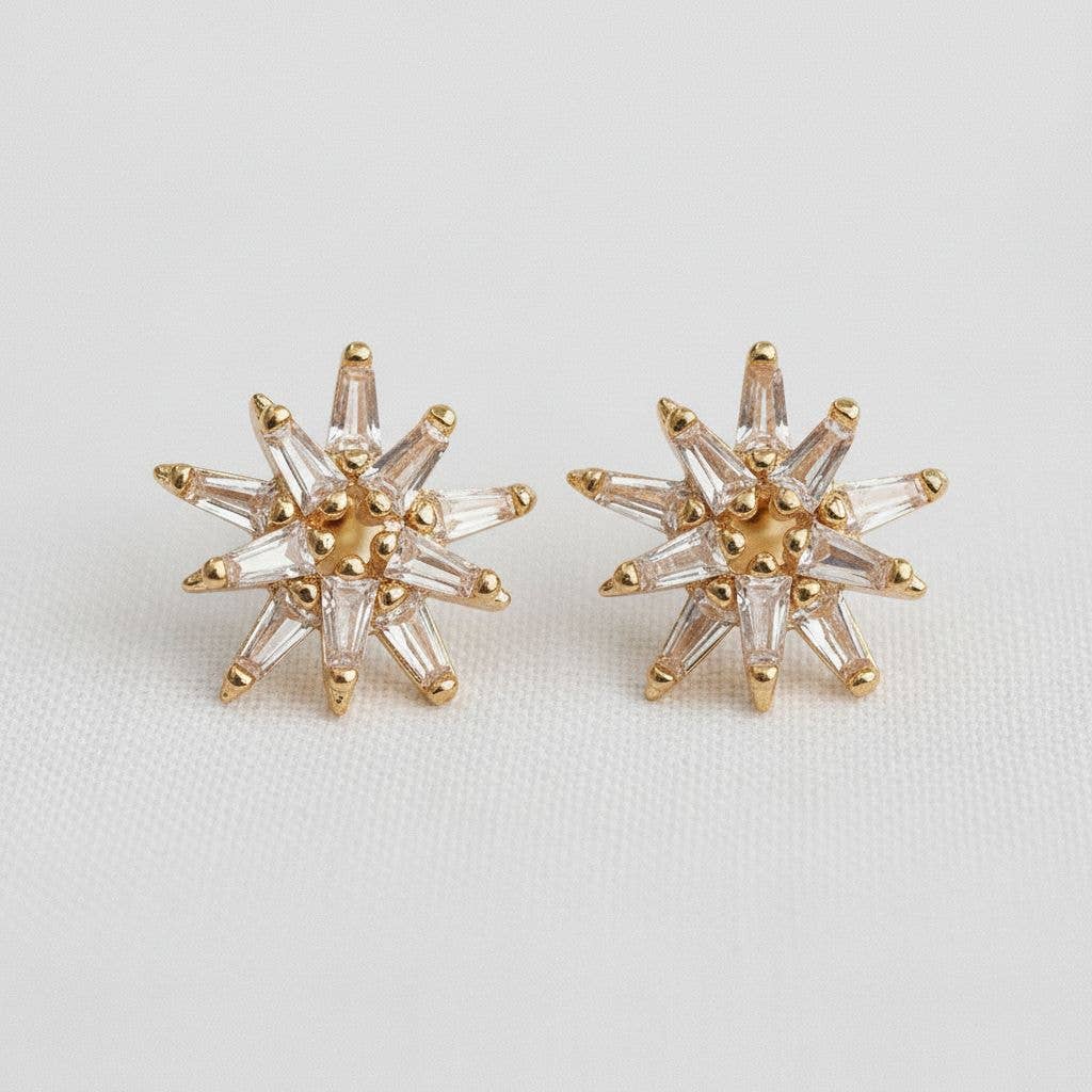 Star-Shaped Drop Earrings with Sparkling Accents - B Social Boutique