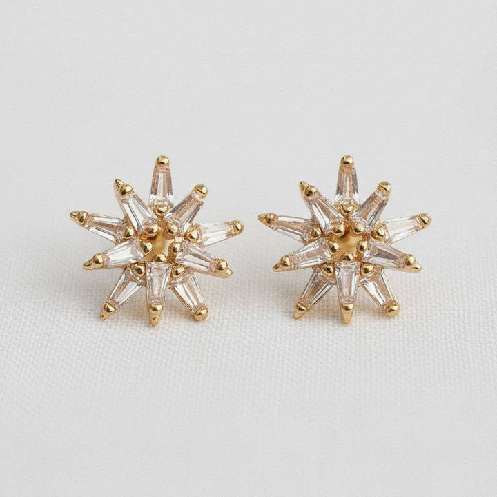 Star-Shaped Drop Earrings with Sparkling Accents - B Social Boutique